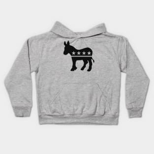 Democrat Donkey Black Kids Hoodie